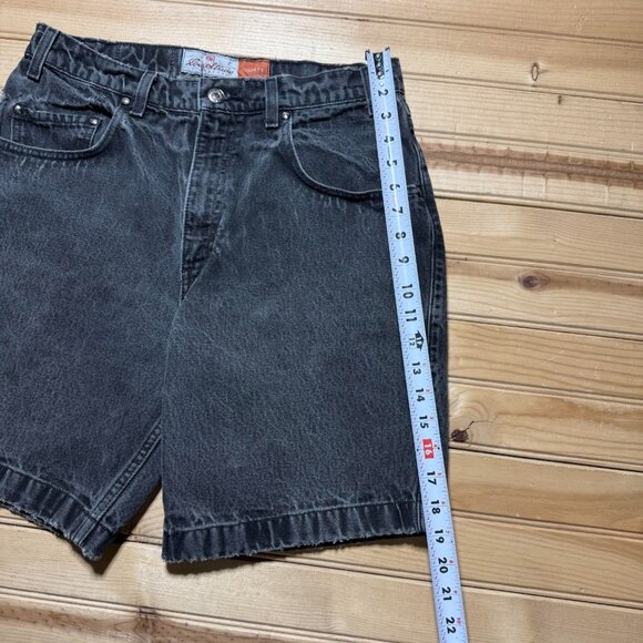 Vintage 90s Levis 545 Loose Fit Dark Wash Denim Jean Shorts Orange Tab - Size 31 - Picture 5 of 10